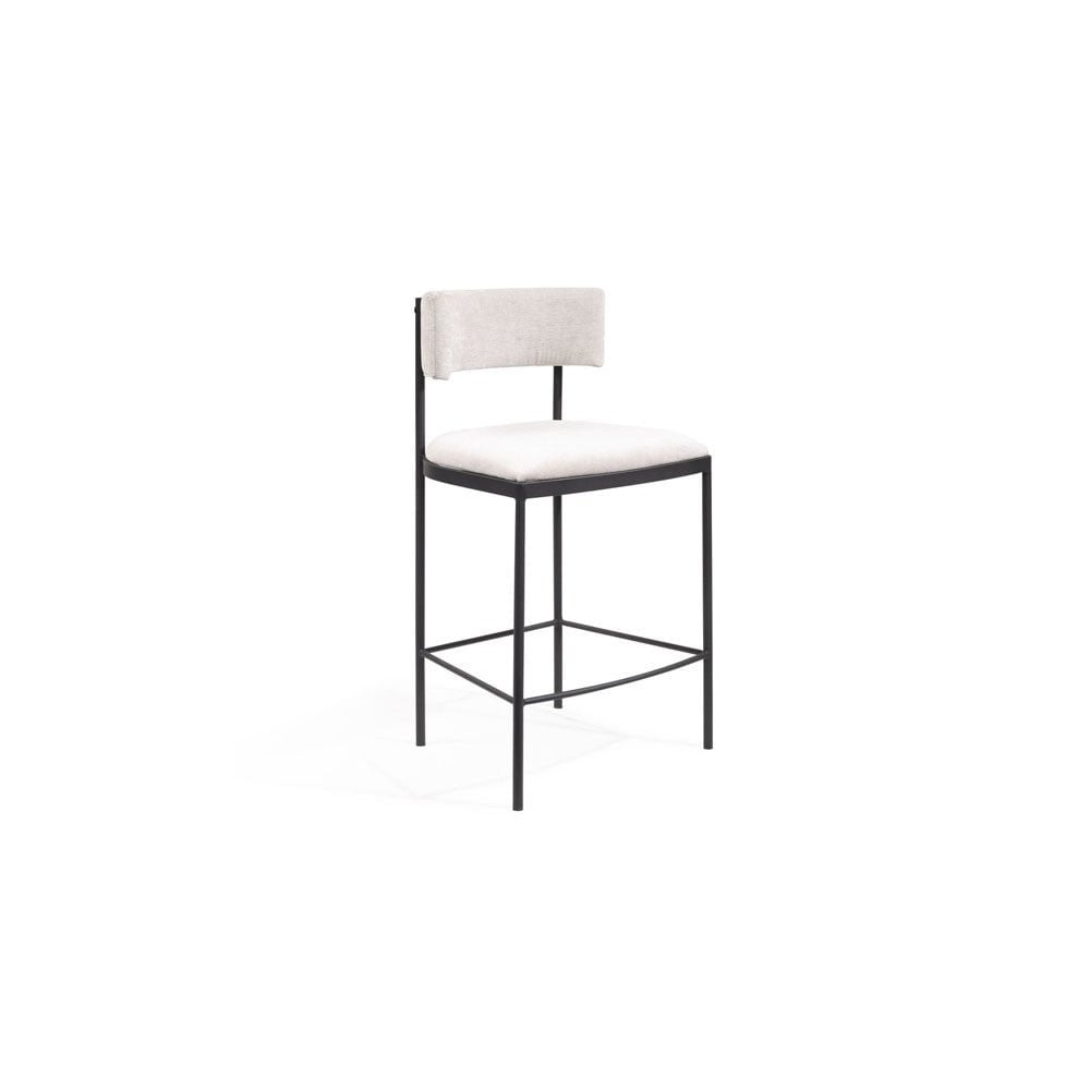 Envie Giselle Grey Beige Counter Bar Stool by Tommy Franks