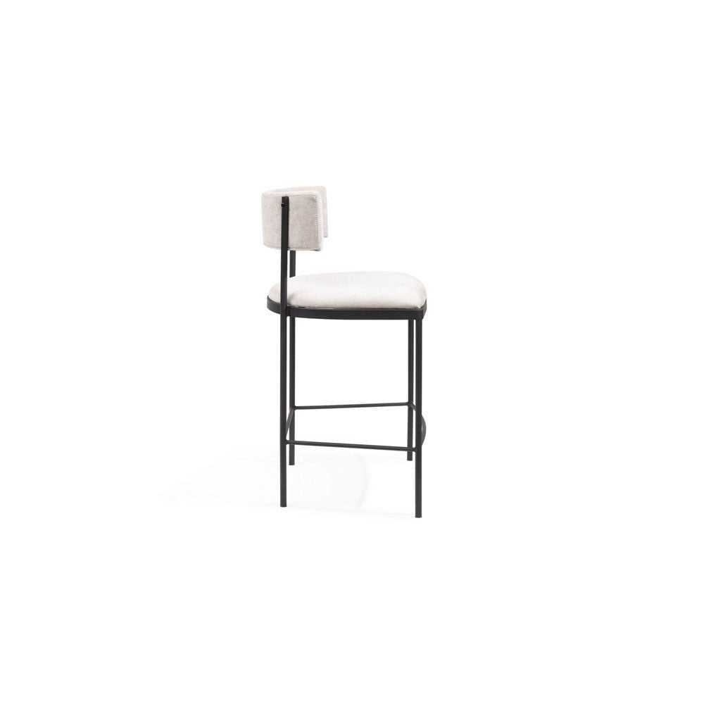 Envie Giselle Grey Beige Counter Bar Stool by Tommy Franks