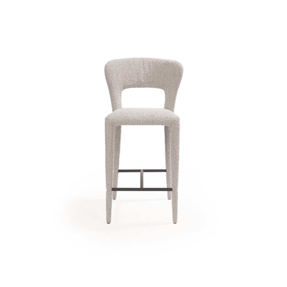 Pari Chex Bouclé Steam Bar Stool by Tommy Franks