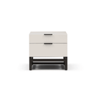 Webb Matte Beige Bedside Table by Tommy Franks