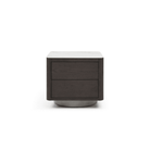 Coin Smoke Oak & Marble Bedside Table by Tommy Franks