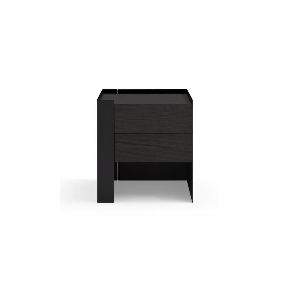Tunica Pair Of Black Oak Bedside Tables by Tommy Franks