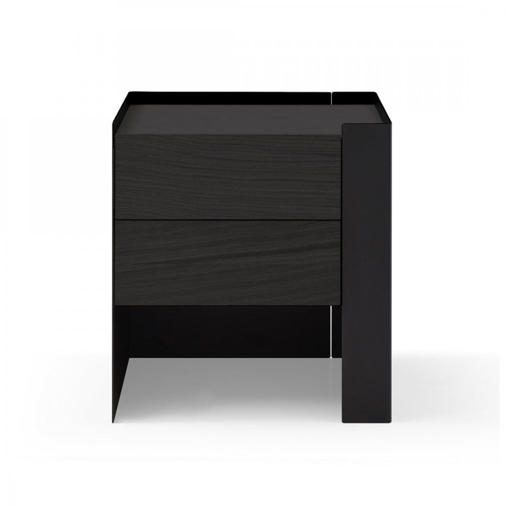 Tunica Pair Of Black Oak Bedside Tables by Tommy Franks