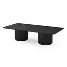 Lantine Black Oak & Lacquer Double Pedestal Coffee Table by Tommy Franks