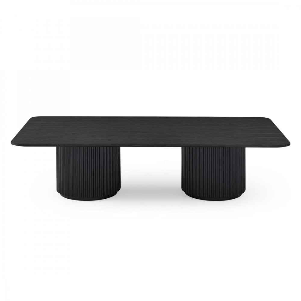 Lantine Black Oak & Lacquer Double Pedestal Coffee Table by Tommy Franks