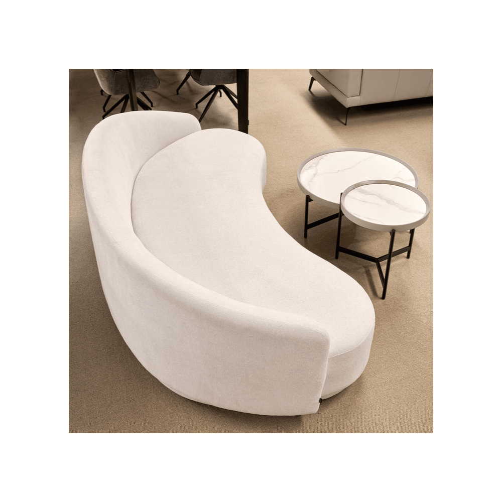 Cove 4-Seater Cream Velour Sofa by Tommy Franks