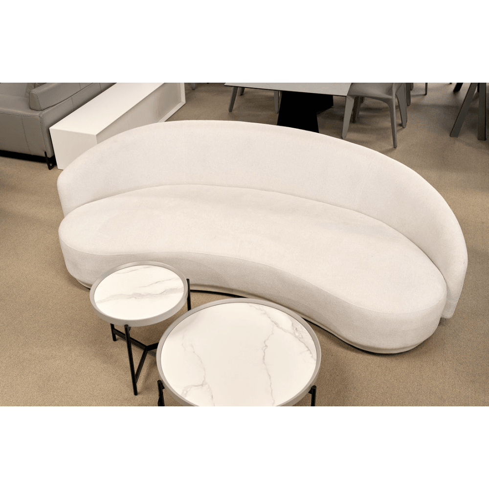 Cove 4-Seater Cream Velour Sofa by Tommy Franks