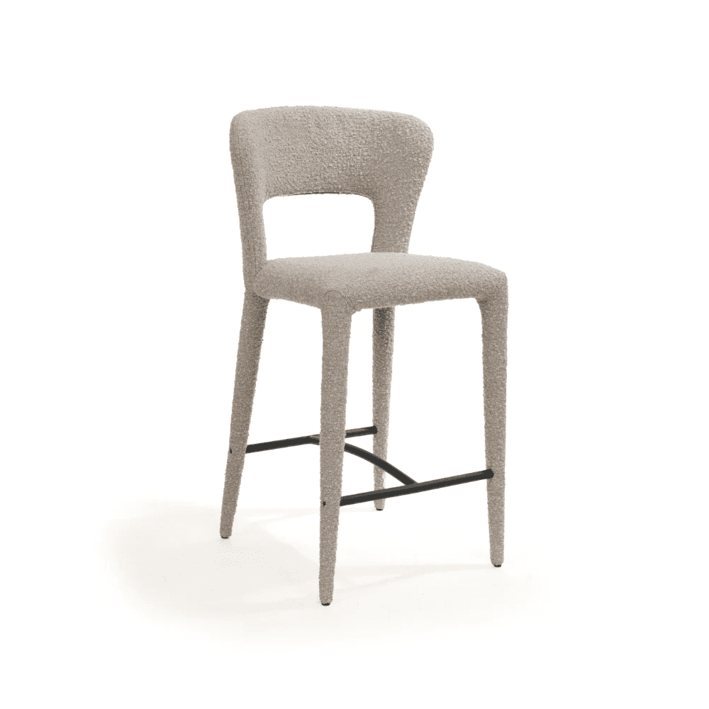 Pari Chex Bouclé Steam Bar Stool by Tommy Franks