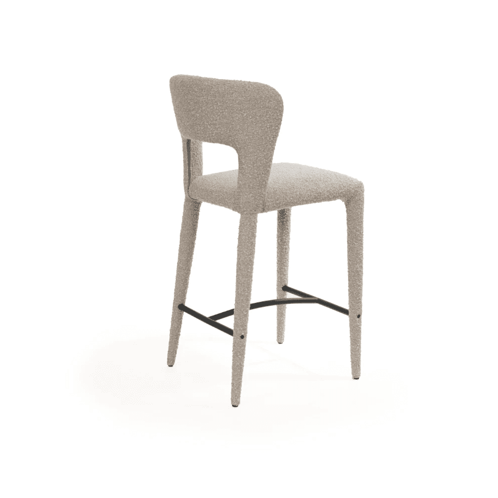 Pari Chex Bouclé Steam Bar Stool by Tommy Franks
