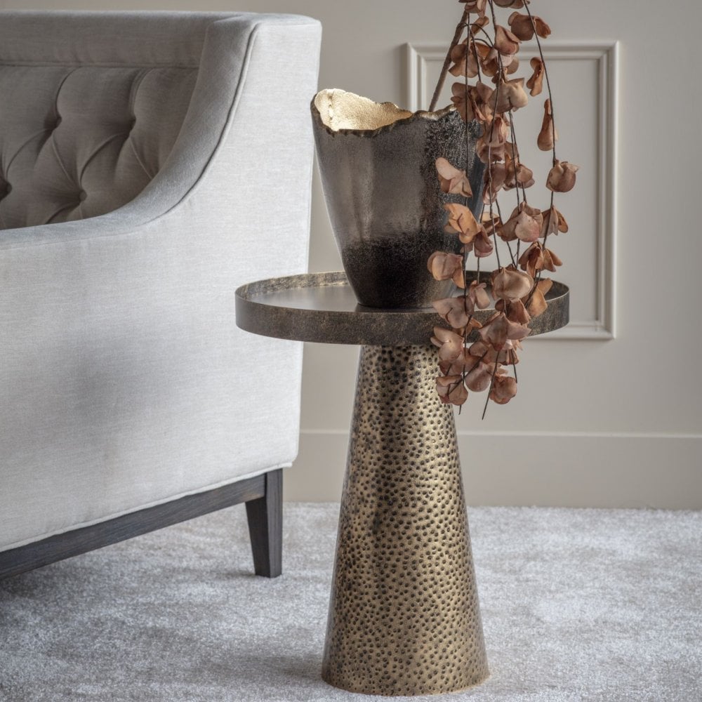 Rustic Iron Side Table Sandbanks Iron Side Table in Rustic Antique Gold – Cp Lighting & Interiors