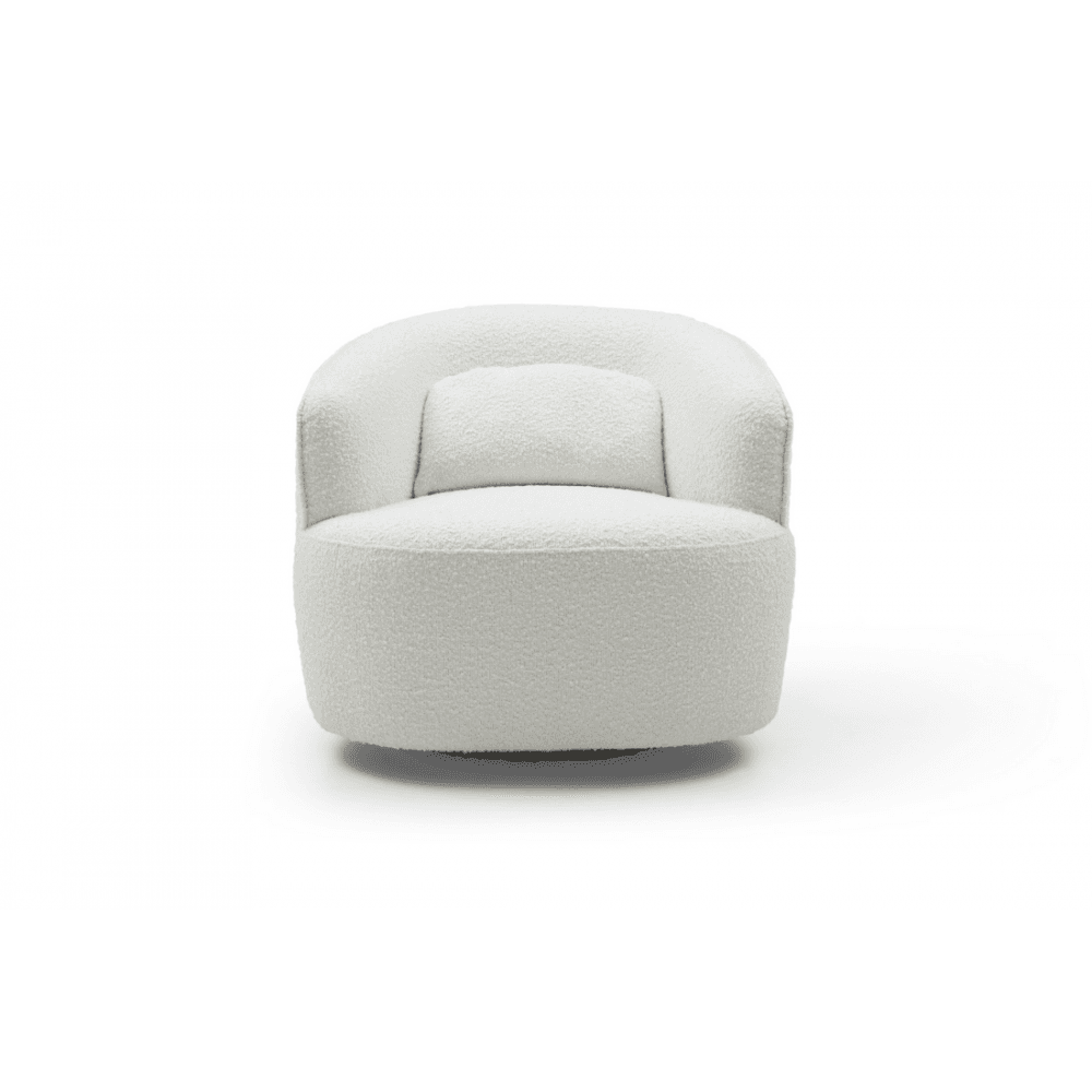 Grace Polar Bouclé Swivel Chair by Tommy Franks