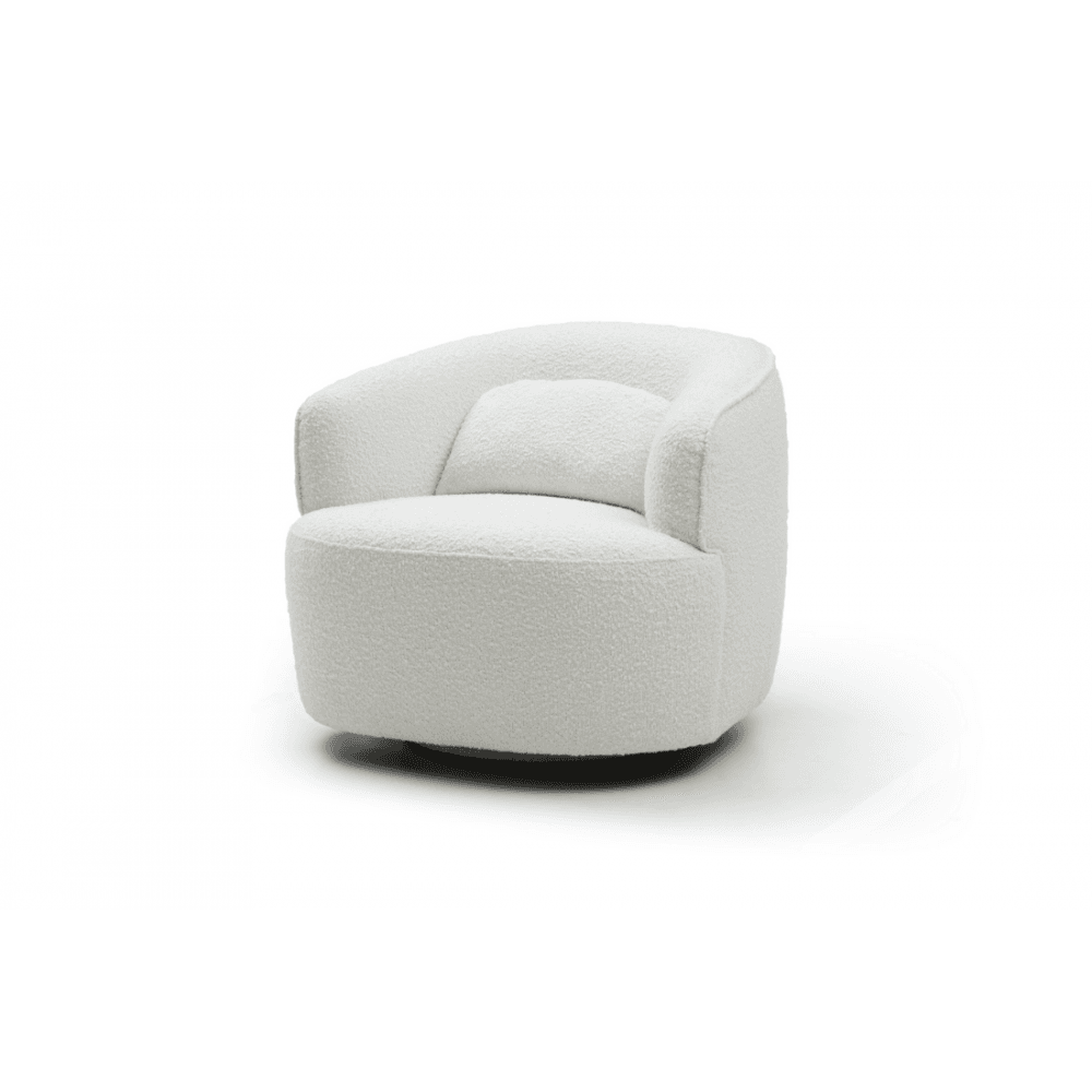 Grace Polar Bouclé Swivel Chair by Tommy Franks