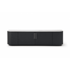 Oakura Black Oak TV Media Unit with White Ceramic Top by Tommy Franks