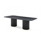 Lantine Black Oak & Brass Dining Table by Tommy Franks