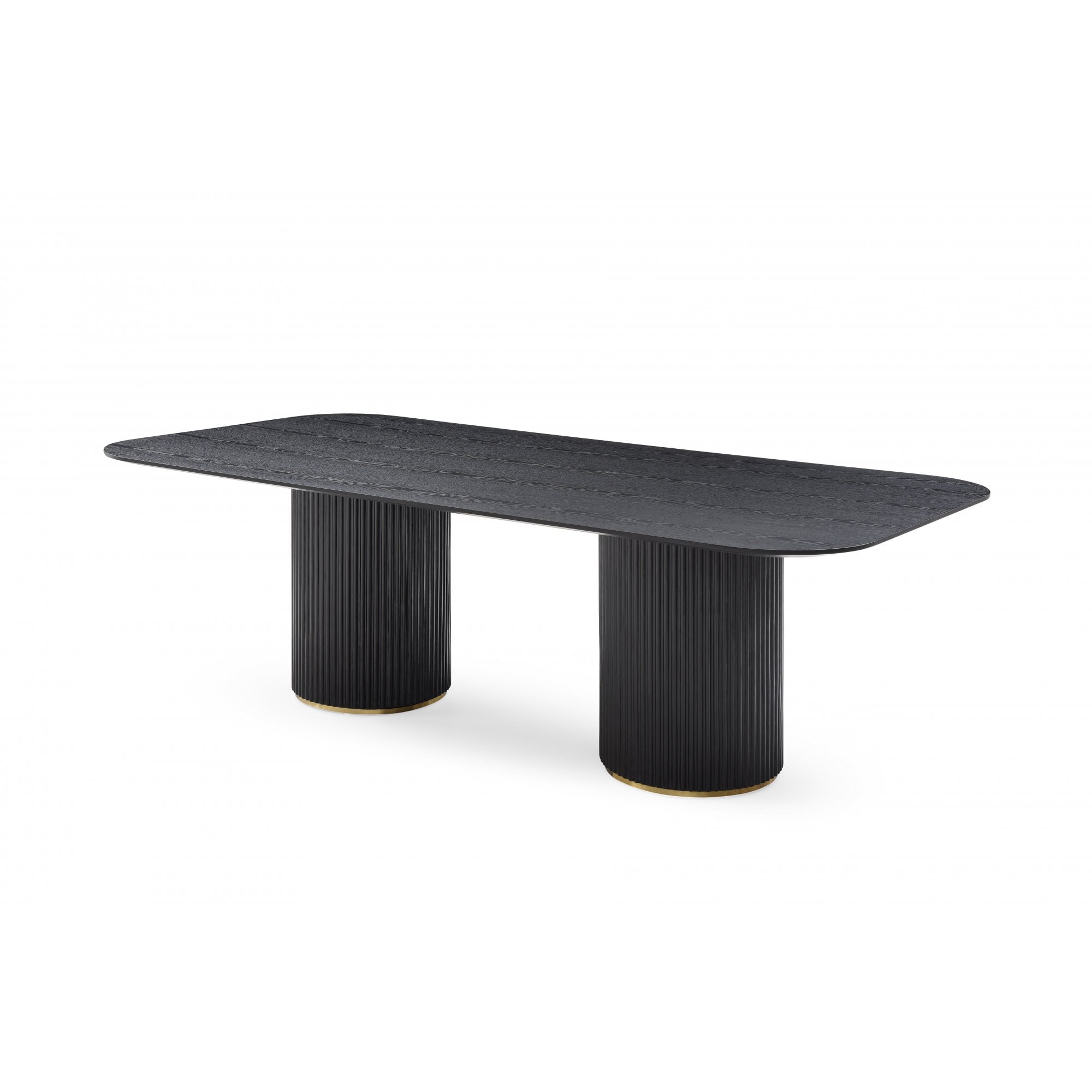 Lantine Black Oak & Brass Dining Table by Tommy Franks