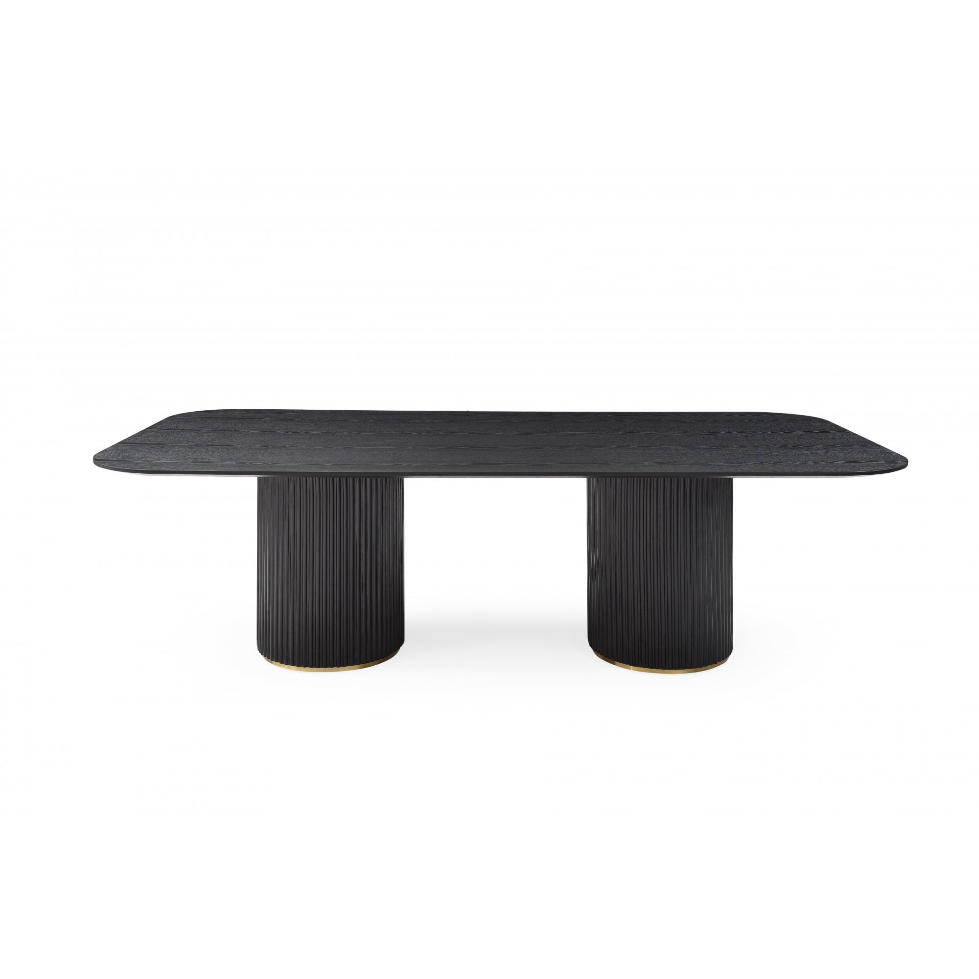 Lantine Black Oak & Brass Dining Table by Tommy Franks