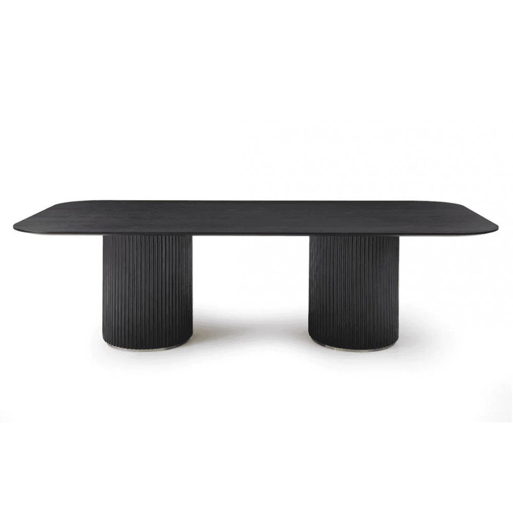 Lantine 280cm Black Oak & Brass Dining Table by Tommy Franks