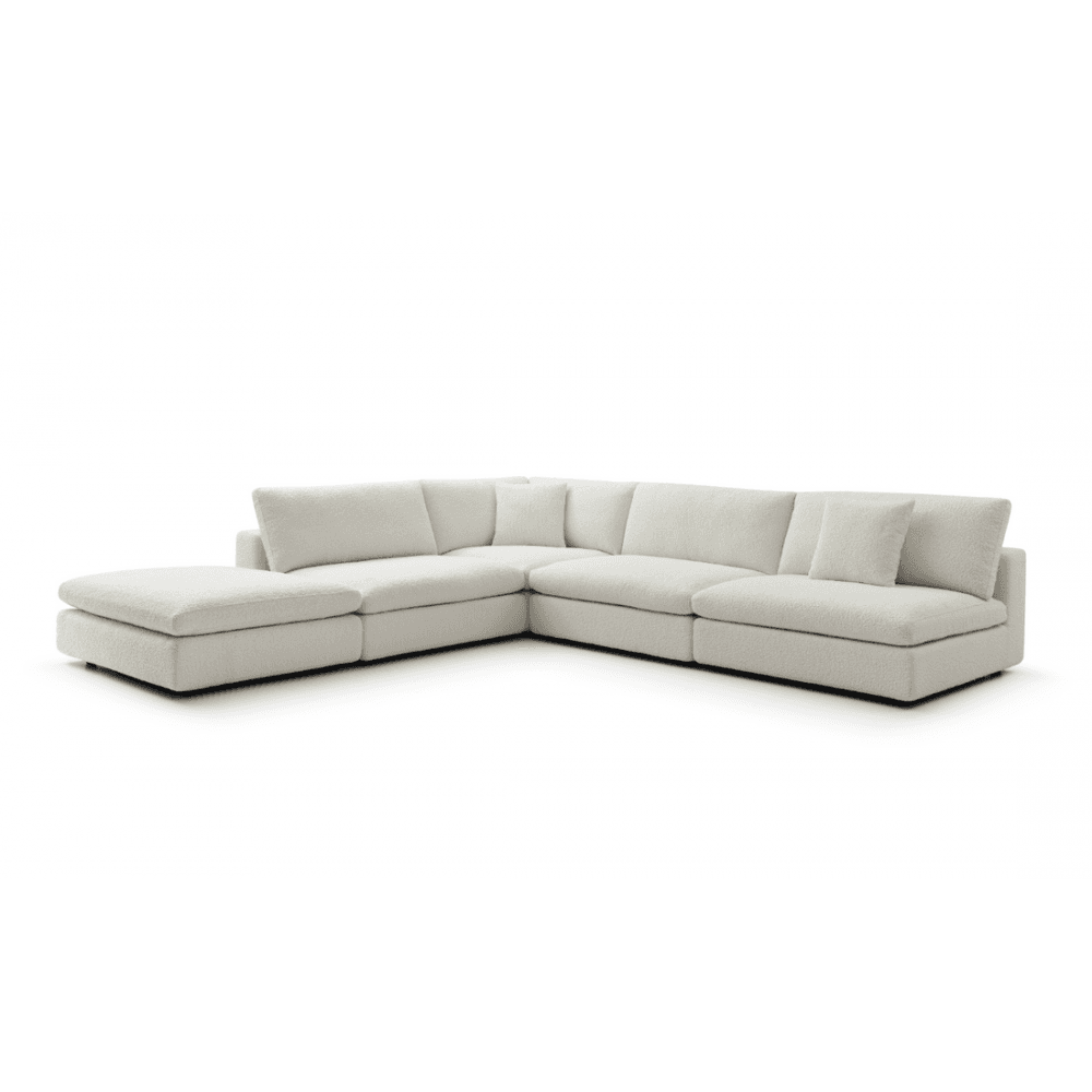 Blanco Polar Bouclé 5 Piece Modular Sofa by Tommy Franks
