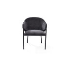 Aidan Armchairs Giselle Ebony Fabric & Black Steel Legs Set of 2 by Tommy Franks