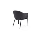 Aidan Armchairs Giselle Ebony Fabric & Black Steel Legs Set of 2 by Tommy Franks