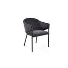Aidan Armchairs Giselle Ebony Fabric & Black Steel Legs Set of 2 by Tommy Franks