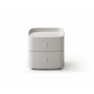 Vertu Matte Beige Bedside Table by Tommy Franks