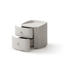Vertu Matte Beige Bedside Table by Tommy Franks
