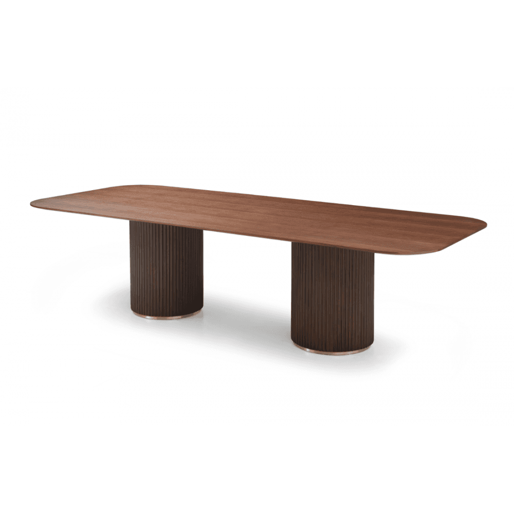 Lantine Walnut & Brass Dining Table 280cm by Tommy Franks