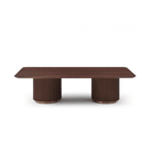 Lantine Walnut & Rose Gold Double Pedestal Coffee Table by Tommy Franks