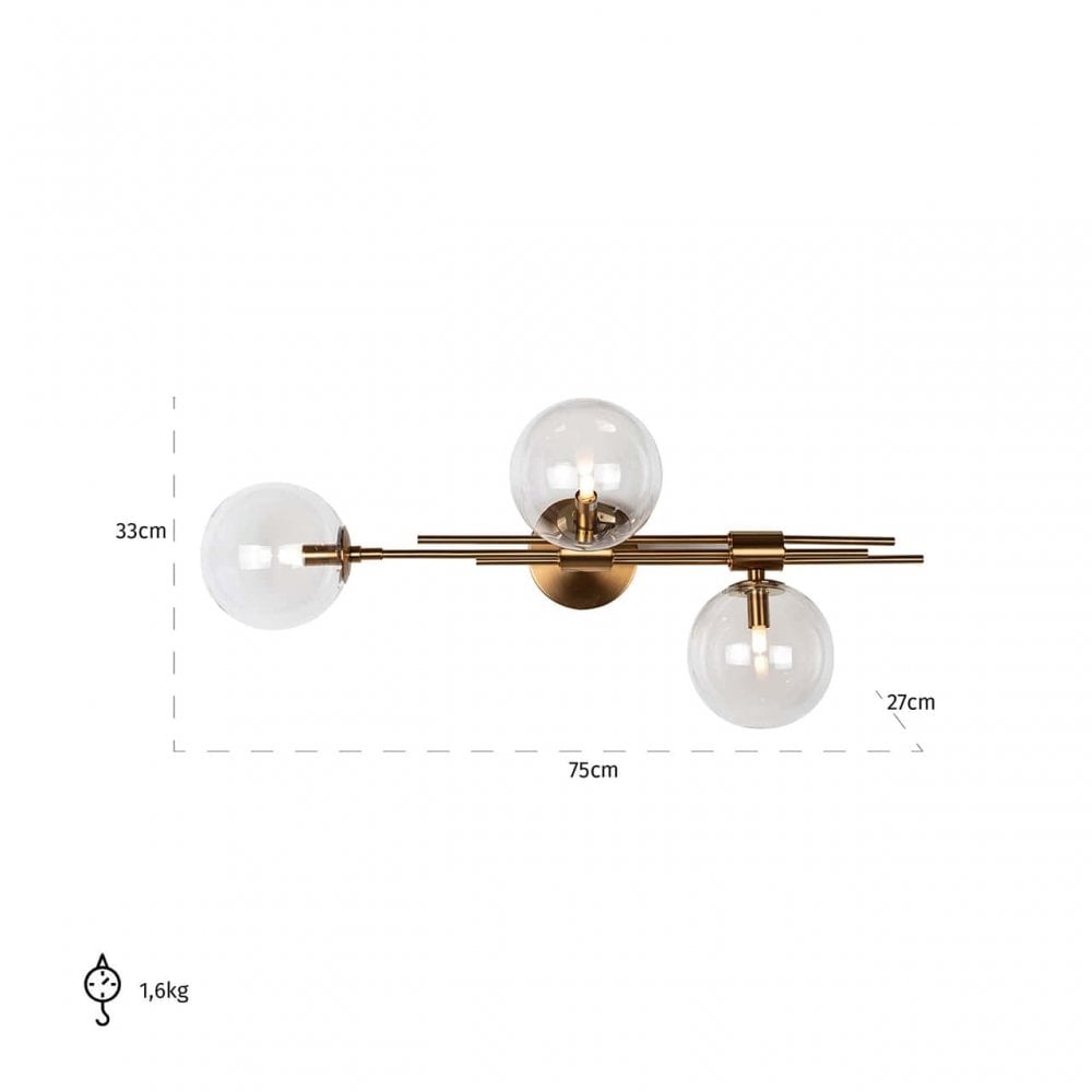 Davine Brushed Gold Wall Light by Richmond Interiors
