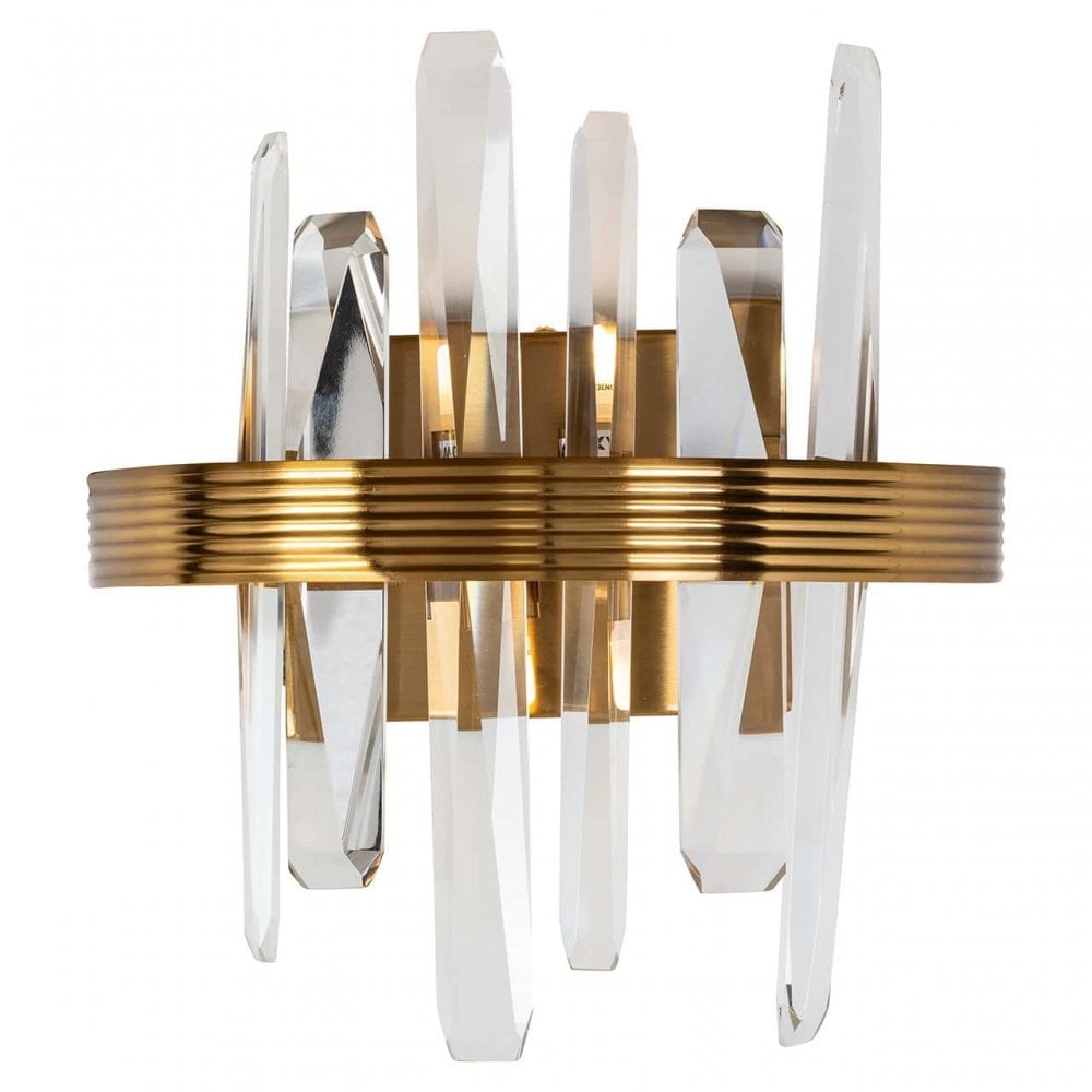 Brigh Gold Wall Light with Crystal by Richmond Interiors