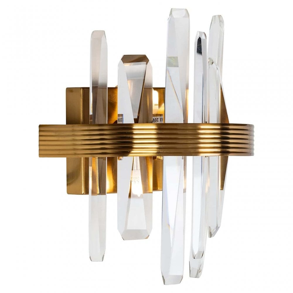 Brigh Gold Wall Light with Crystal by Richmond Interiors