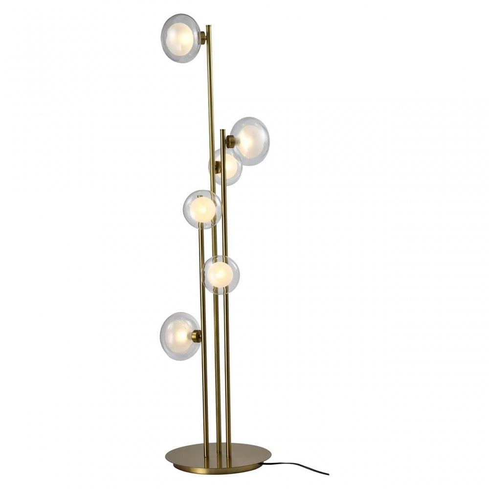 Luva Brushed Gold Brass Floor Lamp by Richmond Interiors