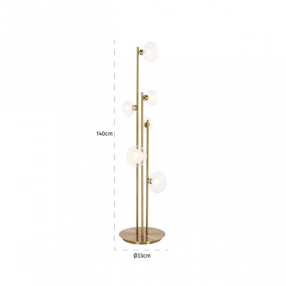 Luva Brushed Gold Brass Floor Lamp by Richmond Interiors