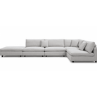 Blanco 5 Piece Avery Velour Cream Modular Sofa by Tommy Franks