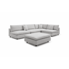 Blanco 5 Piece Avery Velour Cream Modular Sofa by Tommy Franks