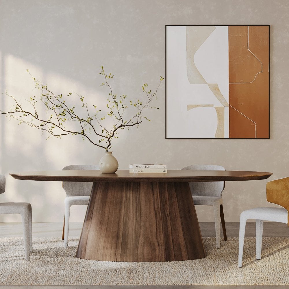 Tavamo Oval Walnut Wood Dining Table by Tommy Franks