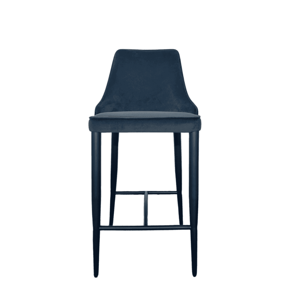 Alain Essence Grey Velvet Barstool by Tommy Franks