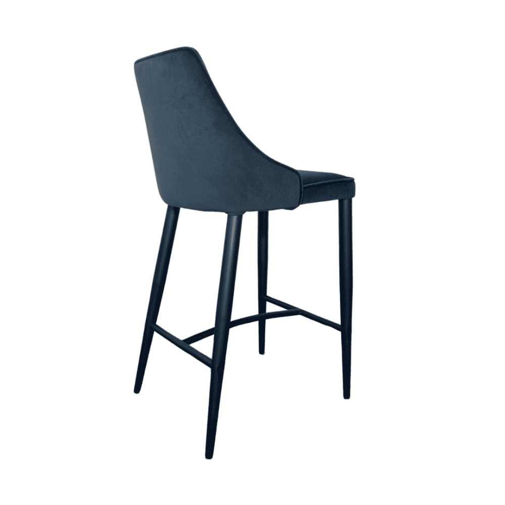 Alain Essence Grey Velvet Barstool by Tommy Franks
