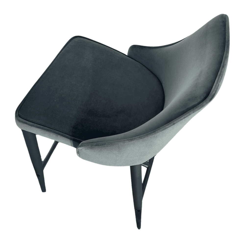 Alain Essence Grey Velvet Barstool by Tommy Franks