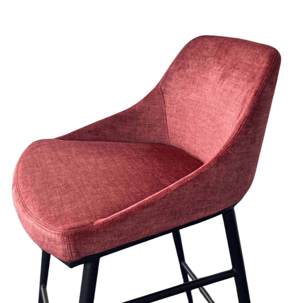 Vai Bella Velour Coral Barstool by Tommy Franks