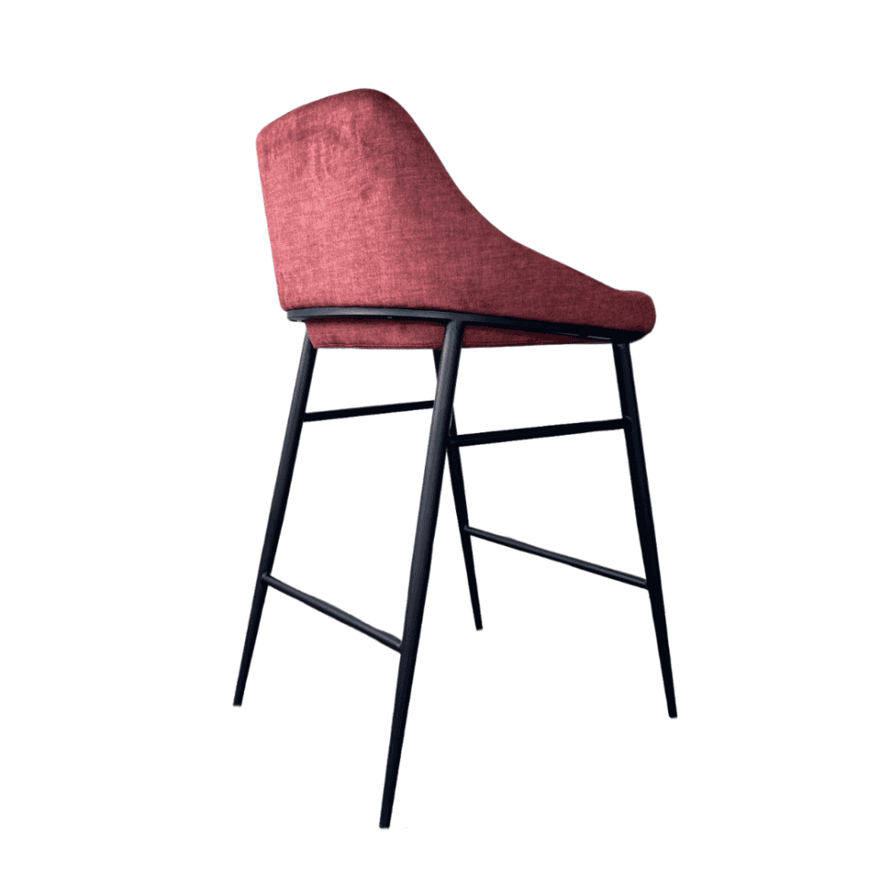 Vai Bella Velour Coral Barstool by Tommy Franks