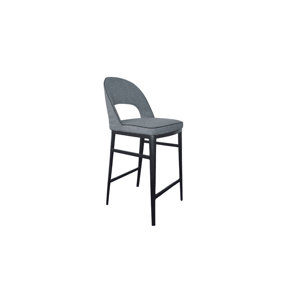 Verna Enzimi Dark Grey and Dark Bronze Bar Stool by Tommy Franks