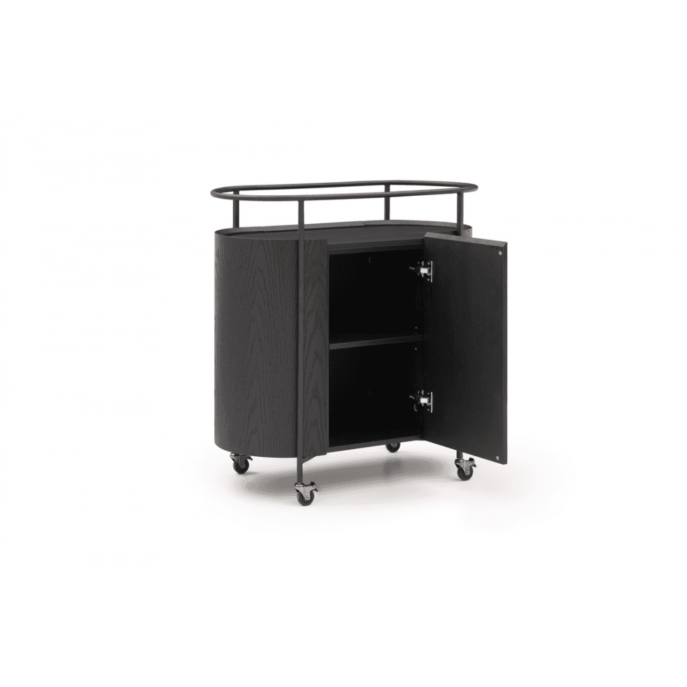 Capri Black Bar Cart by Tommy Franks