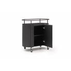 Capri Black Bar Cart by Tommy Franks