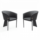 Felipo Mustang Black Dining Chairs Set of 2 by Tommy Franks