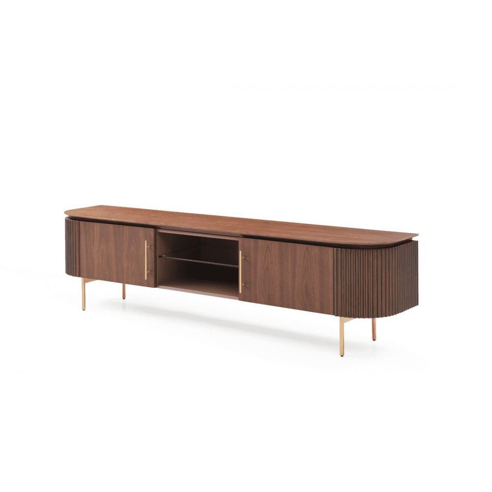 Lantine Walnut & Brass TV Unit by Tommy Franks