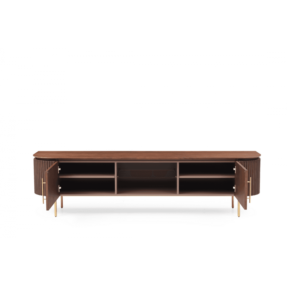 Lantine Walnut & Brass TV Unit by Tommy Franks
