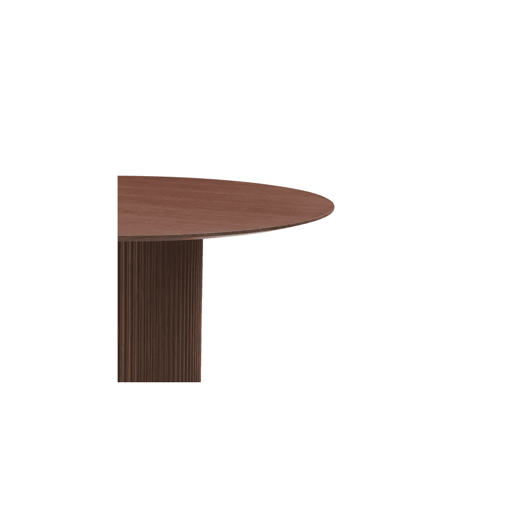 Lantine Walnut & Brass Round Dining Table by Tommy Franks
