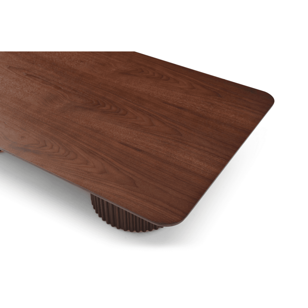 Lantine Walnut & Brass Double Pedestal Coffee Table by Tommy Franks